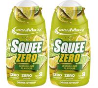 IronMaxx SqueeZero Sciroppo di limone e lime, un'esperienza di gusto rinfrescante per 8 litri, senza zucchero e senza calorie in una bevanda pronta da mangiare da 100 ml (Confezione da 2)