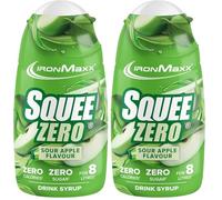 IronMaxx SqueeZero - Sour Apple 65ml Sirup | Gusto rinfrescante per 8 litri | Senza zucchero e senza calorie in 100ml di bevanda pronta da bere (Confezione da 2)