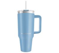 IronMaxx Tazza con Manico - Ice Blue 1,2L | con cannuccia inclusa | Design elegante e moderno in acciaio inox | Isolamento a doppia parete | Mantiene caldo e freddo