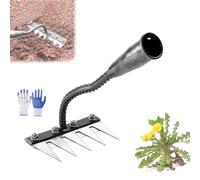 Ironrake 2.0, Ironrake The Heavy-Duty Iron Weeding Rake, 5/6/7/8 Teeth Carbon Steel Weeding Rake Gardening Hand Weeder Tools (7 Teeth)