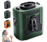 Ironstride Waist Clip Fan-Ironstride Belt Fan, Portable Rechargeable Wearable Fans with Strong Airflow, Flashlight, LED Power Display for Camping, Hiking, Travel, Outdoor Jobsite and etc (Green)