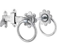 IRONTITE® - Chiavistello ad anello per cancelli in legno, per cancelli da giardino, ideale per tenere chiusi cancelli e porte da giardino, aperto da entrambi i lati del cancello (zincato)