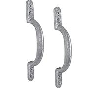 IRONTITE® Confezione da 2 maniglie a D zincate da 150 mm (6") con maniglia per focolaio, maniglia per porta, cancelli e porte in legno (zincata)