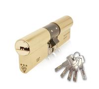 IRONWORX® Spectre Ottone 35mm (Interno) / 55mm (Esterno) (90mm) Serratura a Cilindro Euro Doppio di Massima Sicurezza Approvato dalla Polizia TS007 BSI 3 Stelle (Chiave Su Entrambi i Lati), Include 5