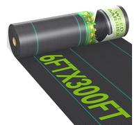 iropro 6 x 300 ft barriera contro le erbacce paesaggio 90,7 g tessuto resistente, tessuto per il controllo delle erbacce, tessuto geotessile tessuto per sottostrato, terreno di giardinaggio, tappetino