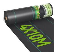 iropro Telo Pacciamatura Anti Erbacce, 4m x 10m, 40m² Telo Anti Erbacce Orto, Giardino, Tessuto Permeabile all'Acqu, Stabilizzazione ai Raggi UV,Barriere Contro Le Erbe Infestanti