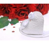 IRPot - 20 SCATOLINE PORTACONFETTI CUORE BIANCO PUDP10 GIFT BOX SEGNAPOSTO