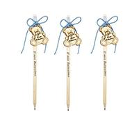 irpot 24X Matite Battesimo + Orsetto Legno 1130002 + Cotone Rosa/Celeste - Kit (Celeste)