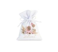 irpot 30 Sacchetti Portaconfetti Personalizzabili con Stampa Decorativa a Scelta Vari Eventi Matrimonio promessa Comunione Compleanno (Orsetta Pampas Rosa)