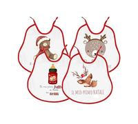 irpot Bavaglino Natalizio personalizzato con nome vari temi stampa sublimatica bavetta neonato idea regalo primo natale 21 x 23 cm con bordino