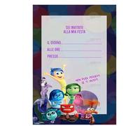 irpot Biglietti Inviti per festa a tema grafica a scelta 30pz cartoncini per battesimo compleanno comunione da compilare (Inside Out 2)