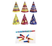 Irpot - Kit 30 Cappellini di Carta Colorati + 30 TROMBETTE di Carta Party