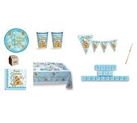 IRPot - KIT N 17 COORDINATO 1 ANNO ORSETTO CELESTE NEW FESTA PRIMO COMPLEANNO