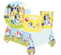 irpot kit n.3 per 40 persone Bluey cane Australian Cattle Dog cagnolina tiktok set per feste compleanno ideali per bambini cartone animato piatti bicchieri
