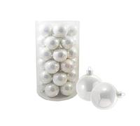 irpot Palline di Natale Sfere Decorative in Vetro Dimensioni e Colore a Scelta. (8 cm N16047, Bianco)