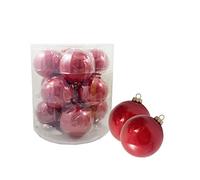 irpot Palline di Natale Sfere Decorative in Vetro Dimensioni e Colore a Scelta. (8 cm N16047, Rosso)