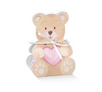 irpot Portaconfetti Orsetto Teddy Little Bear 20pz per Nascita Battesimo Baby Shower Compleanno Colore a Scelta Rosa o Celeste bomboniera confettata Bimbo Bimba (Rosa)