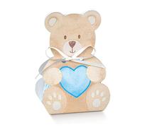 irpot Portaconfetti Orsetto Teddy Little Bear 20pz per Nascita Battesimo Baby Shower Compleanno Colore a Scelta Rosa o Celeste bomboniera confettata Bimbo Bimba (Celeste)