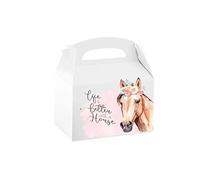 irpot Scatole Box porta dolci, gadget, confetti, caramelle cotillon o dolcetti regalini fine festa per bambini fai da te scatoline con manico grafica a scelta… (Cavalli Beautiful Horses 12pz)