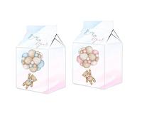 irpot scatoline portaconfetti Modello Milk per Festa a Tema Fai da Te per Ogni Evento Ideali per bomboniera Sweet Table confettata Scatola Confetto (50 pz Teddy Boy or Girl)