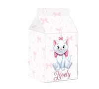 irpot scatoline portaconfetti Modello Milk per Festa a Tema Fai da Te per Ogni Evento Ideali per bomboniera Sweet Table confettata Scatola Confetto (50 pz. Minou Minù Aristogatti)