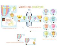 irpot Set Addobbi Adesivi Party a Tema Decorazioni Compleanno Comunione (Mongolfiera)