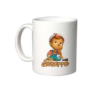 irpot Tazza colazione bianca in ceramica con stampa personaggio a scelta possibilità di personalizzazione Idea regalo festa a tema compleanno battesimo natale bomboniera (Pinocchio)