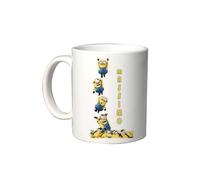irpot Tazza colazione bianca in ceramica con stampa personaggio a scelta possibilità di personalizzazione Idea regalo festa a tema compleanno battesimo natale bomboniera (Minions Cattivissimo me 4)