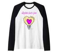 Irradia l'amore di Dio Carino Cuore Cristiano Ragazza Fede & Speranza Maglia con Maniche Raglan