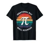 Irrazionale ma Ben Arrotondato Divertente Pi Day Retro Distressed Maglietta