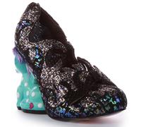 IRREGULAR CHOICE Draghi Lair Glitter Donna Scarpe Tacco Nero Multi EU 36-42