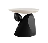 Irregular Modern End Table,Stone Shaped Resin Small Sofa Side Table, Compact Coffee Table for Living Room, Bedroom or Balcony