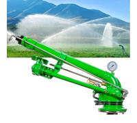 Irrigatore a Impatto con Manometro - Irrigatore a Flangia 2 Pollici, Alta Pressione 4-8 Bar Rotazione 360° Portata 28-57 m Pistola Irrigazione per Fattoria Prato Campo Sportivo