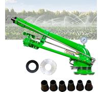 Irrigatore a impatto con manometro, regolabile per irrigazione di grandi aree, ideale per la rimozione della polvere da fattoria e prato da giardino