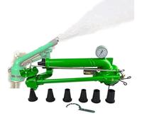 Irrigatore a impatto con manometro, rotazione a bassa velocità a 360°, pistola a spruzzo per irrigazione agricola da 1,5" per sistemi di irrigazione di terreni agricoli