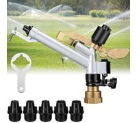 Irrigatore a impatto, pistola a pioggia regolabile a 360°, per agricoltura, fattoria, giardino, prato, copertura dell'acqua a lungo raggio