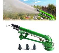 Irrigatore a impulsi in metallo, resistente, con ugelli di ricambio, pressione di esercizio regolabile 4-8 bar, portata 40-100 metri, per uso esterno prato