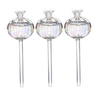 Irrigatore automatico per piante 3 pezzi a forma di melograno 9x3 Globi autoirriganti Globi di irrigazione in vetro borosilicato iridescente per piante in vaso durante le vacanze, attrezzi da giardi