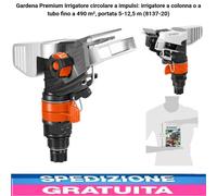 Irrigatore Circolare a Impulsi Metallo Ottone 490m² Portata 12.5m