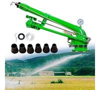 Irrigatore con manometro e ugelli di ricambio, girevole a 360° per un'irrigazione efficiente del prato e del giardino