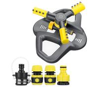 Irrigatore da Giardino,12 Ugelli,Rotazione a 360°,Angolo Regolabile,Area di Irrigazione di Circa 78,5 m²,Raccordo Per Tubo da 1/2“ e 3/4”,Adatto Per Giardini, Prati e Spazi Verdi (A,1/2")