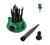 Irrigatore da Giardino di Precisione a Più Teste con Copertura a 360° e 12 Ugelli Flessibili, Rotazione Automatica, Irrigatore da Giardino in ABS per Giardini, Campi e Orti, Facile da Installare