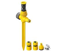 Irrigatore da giardino, girevole, resistente e multidirezionale, irrigatore circolare con picchetto, per aiuole, prato, cortile, , , esterni e serra