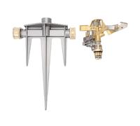 Irrigatore da giardino rotante Ugello in ottone resistente da 360 gradi Distanza di spruzzo 49FT Base in lega di alluminio per irrigazione del prato del frutteto del cortile