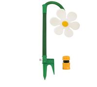 Irrigatore Girasole Raccordo con Guarnizione Irrigatore a Oscillazione con Raccordo, Spruzzo 360°, Piantabile nel Suolo Irrigatore Decorativo (Bianco)