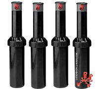 Irrigatore Interrati per Prato | Set di 4 Irrigatore da Giardino KRain Minipro 1/2'' | Irrigatore a Spruzzo Emergent 5,1-9,1 m | Irrigatori Dinamico Regolabile