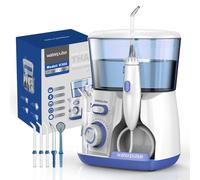Irrigatore orale con idropulsore elettrico Waterpulse, detergente per denti con filo interdentale con grande capacità di 800 ml, 10 modalità e 5 punte a getto