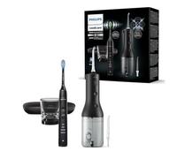 Irrigatore orale senza filo Philips Sonicare Power Flosser 3000 e spazzolino elettrico DiamondClean 9000 - Pulizia di denti e gengive e rimozione della placca, colore nero (modello HX3886/43)