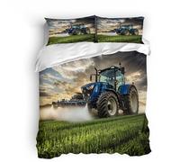 Irrigatore Per Campi Di Grano Copripiumino Matrimoniale 260x240 (2 Federa 50x80) 3 Pezzi Trattore Set Copripiumino 3D Microfibra Ultra Angoli Fissi e Cerniera Morbido Leggero e Facile da Lavare