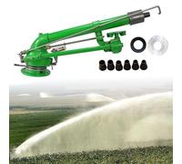 Irrigatore per irrigazione agricola con manometro, spruzzo di irrigazione a 360° per grandi aree, raggio di spruzzatura regolabile per un'irrigazione efficiente di fattorie, parchi e cantieri